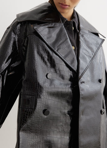Future Coated Double Breasted Midi Jacket
