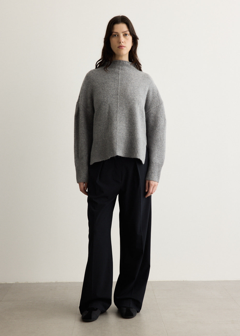 Wool Blend Mock Neck Sweater