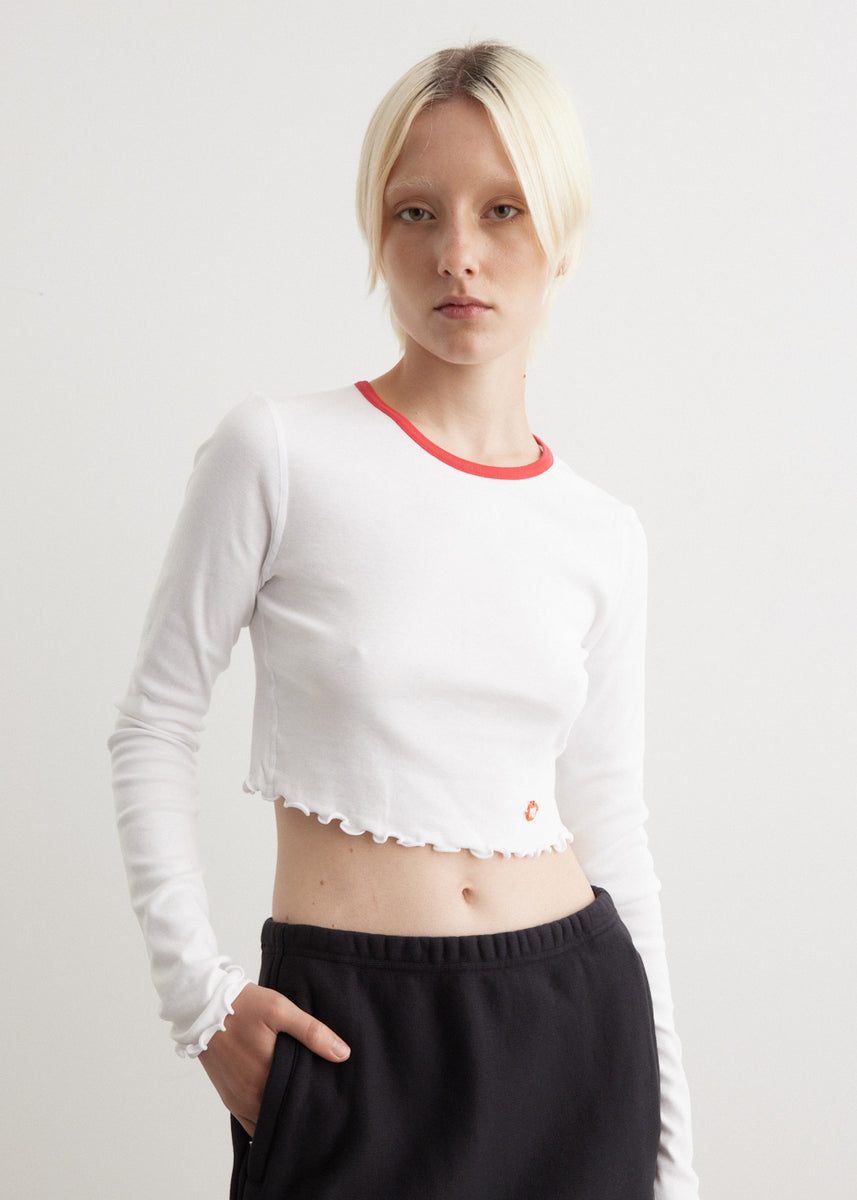 Lettuce Hem Crew Neck Long Sleeve