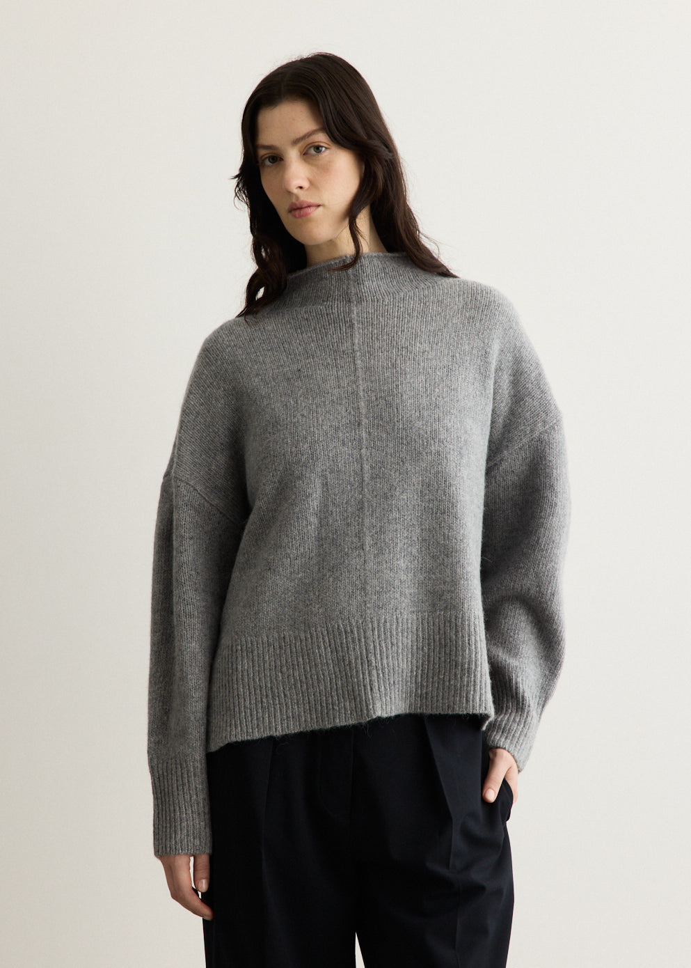 Wool Blend Mock Neck Sweater