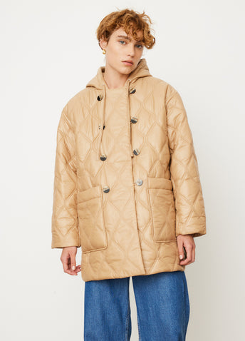 Shiny Quilt Hooded Jacket