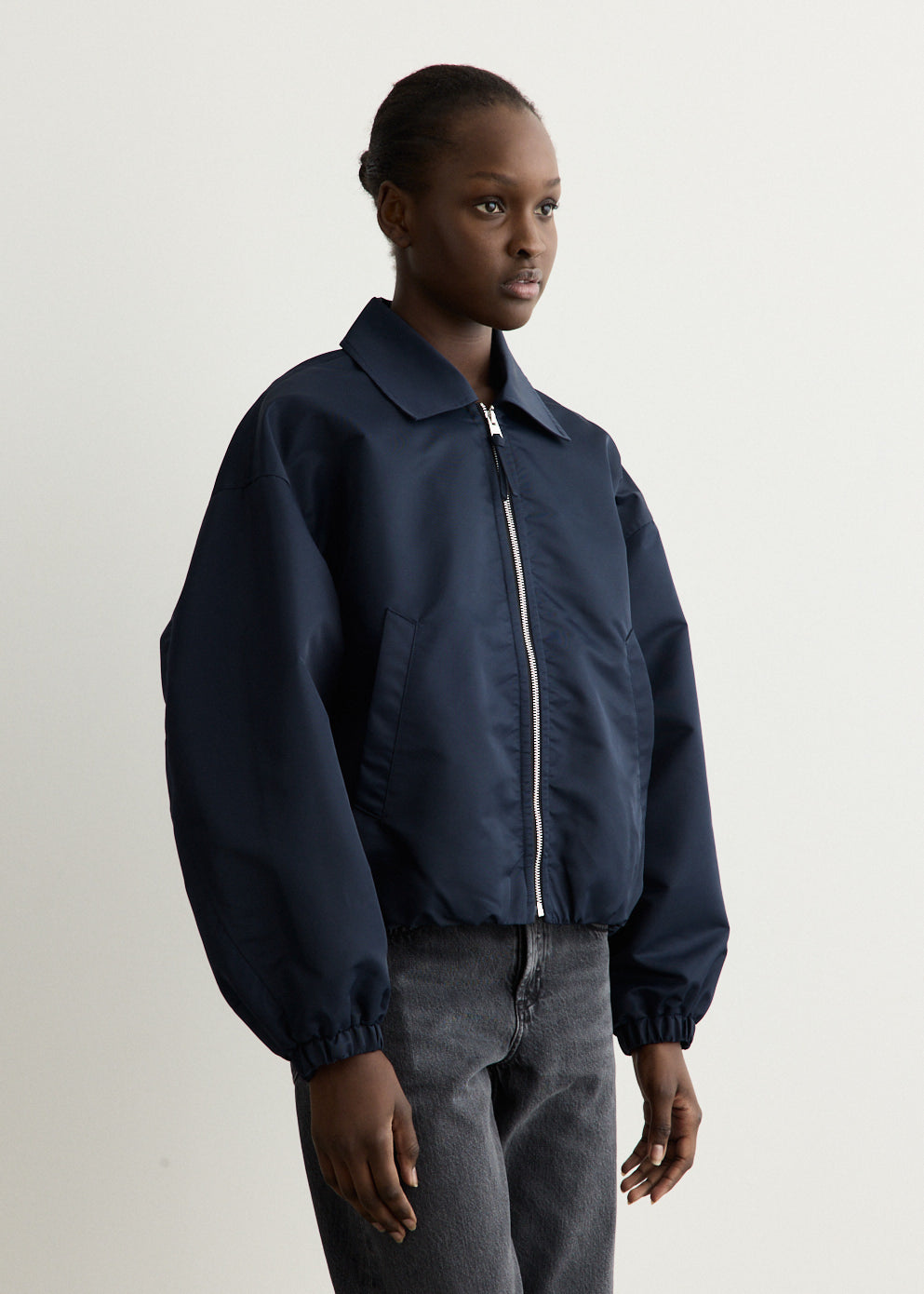 Bubble Hem Bomber Jacket