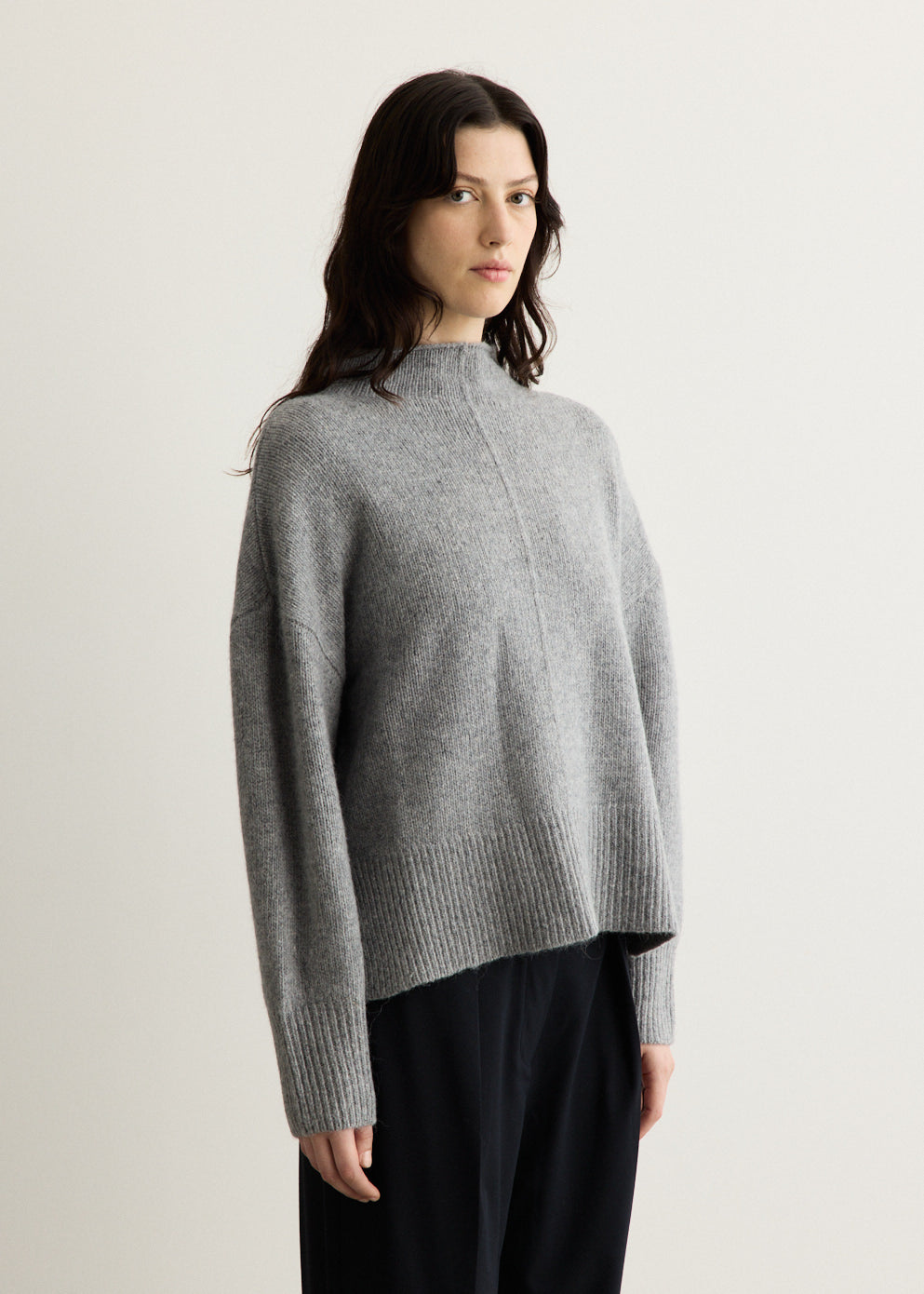 Wool Blend Mock Neck Sweater