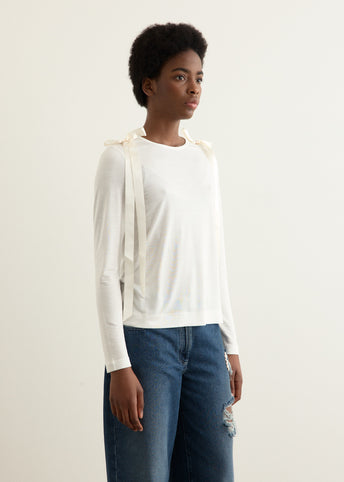 Bow Ribbon Tail Long Sleeve T-Shirt