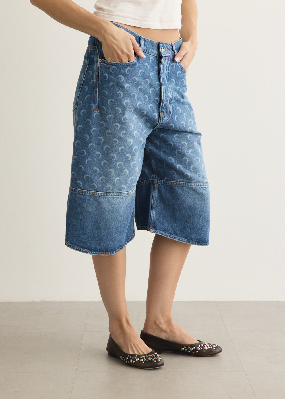 Moon Laser Denim Bermudas