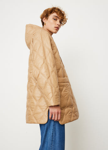 Shiny Quilt Hooded Jacket