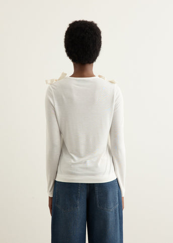 Bow Ribbon Tail Long Sleeve T-Shirt