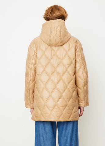 Shiny Quilt Hooded Jacket