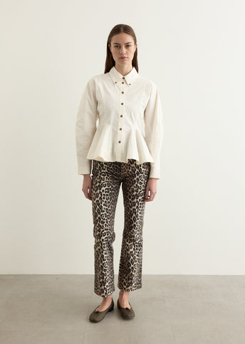 Stretch Cotton Peplum Shirt