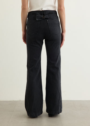 Cinch Back Bootcut Denim Jeans
