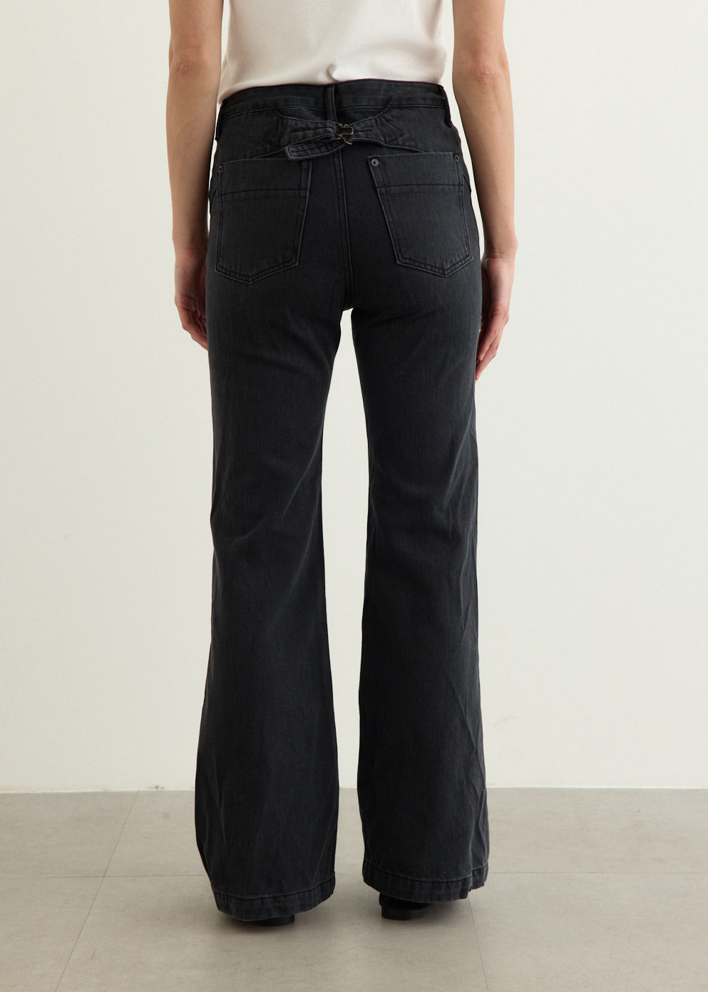 Cinch Back Bootcut Denim Jeans