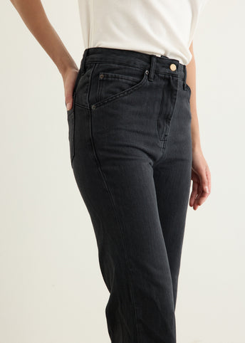 Cinch Back Bootcut Denim Jeans