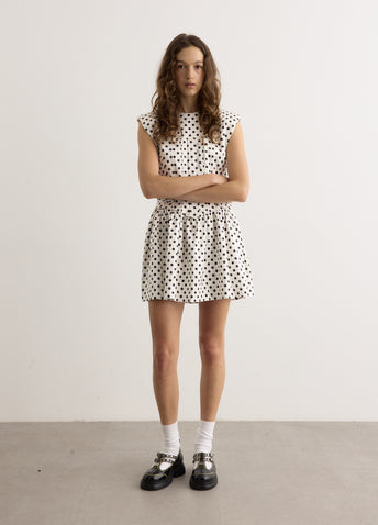 Printed Double Satin Corset Mini Dress
