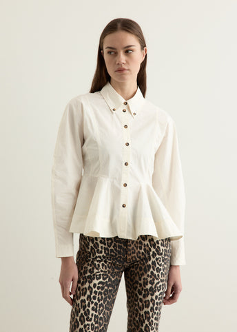 Stretch Cotton Peplum Shirt