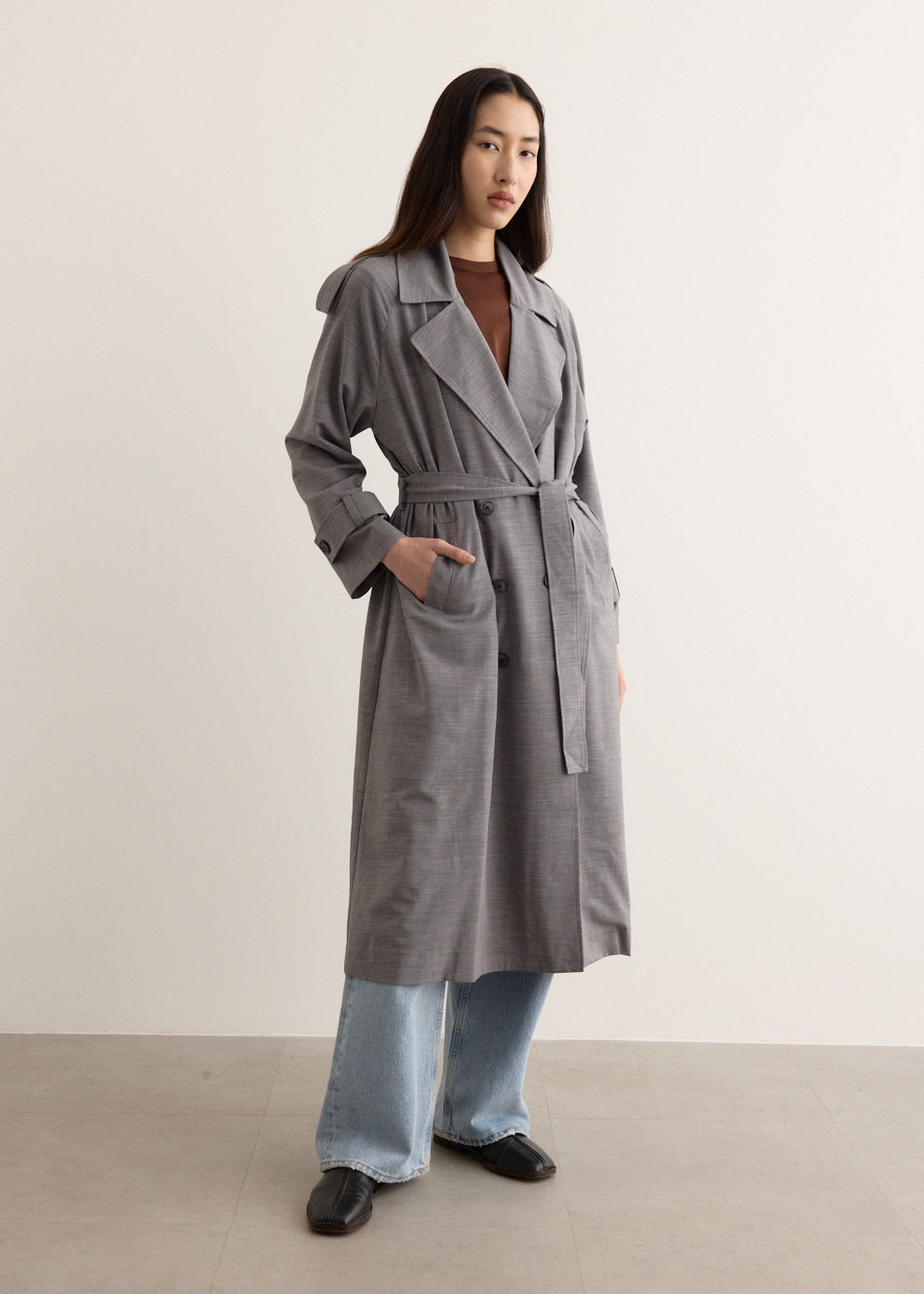 Midnight Tailored Trench Coat