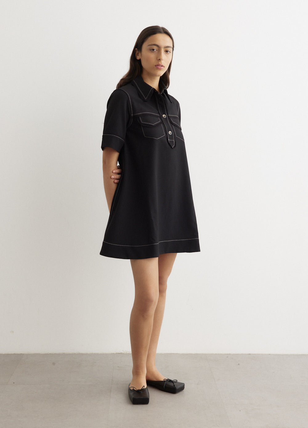 Crepe Sable Mini Dress