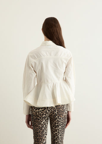 Stretch Cotton Peplum Shirt