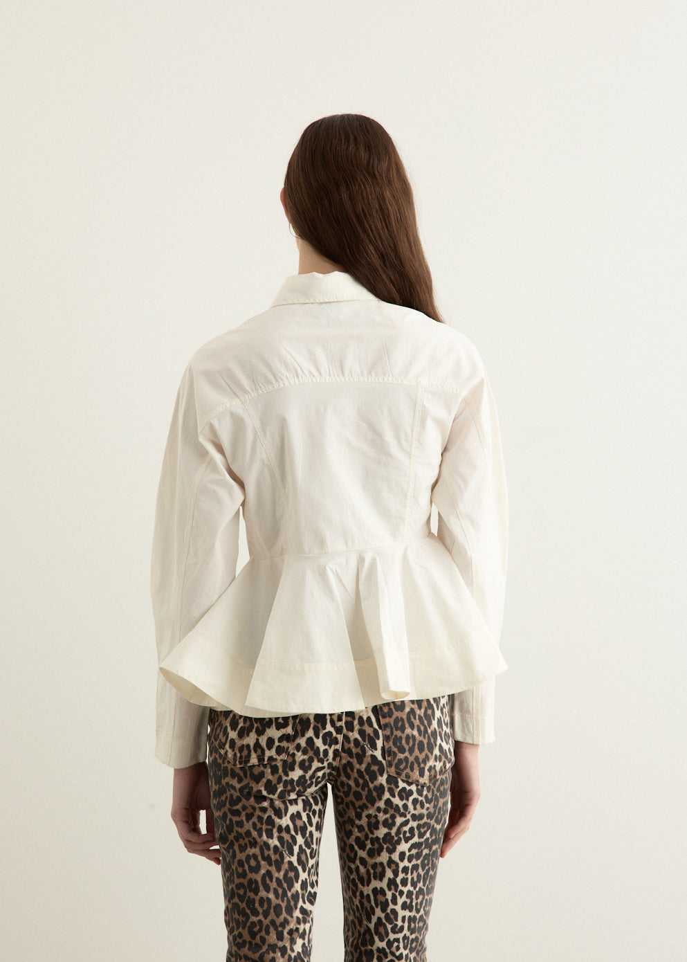 Stretch Cotton Peplum Shirt