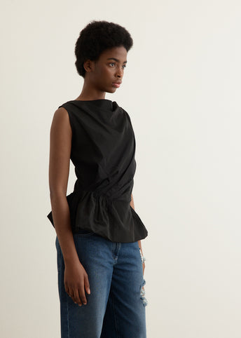 Draped Bind Peplum Top