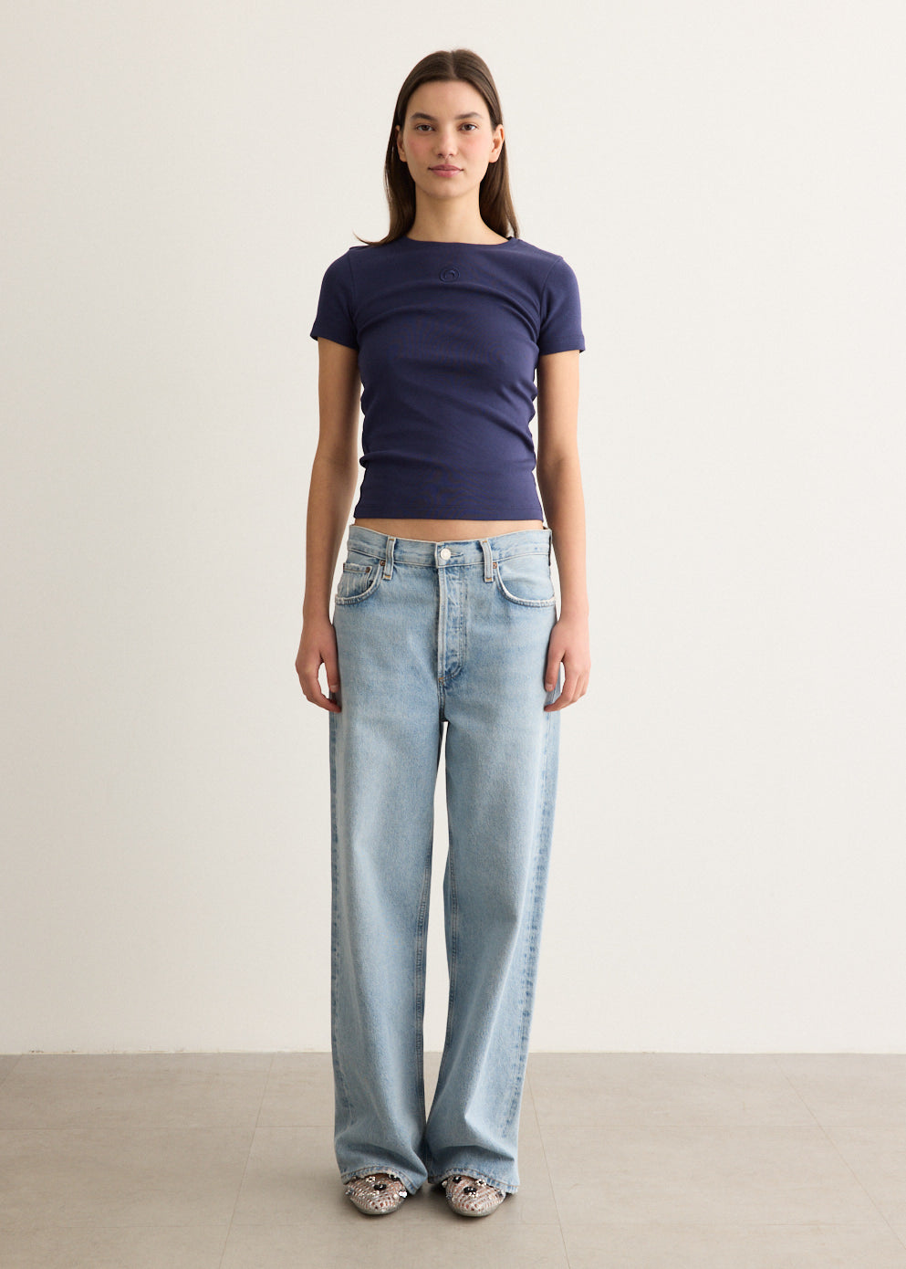 Moon Logo Ribbed Jersey T-Shirt