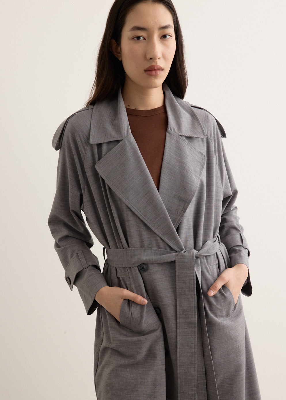 Midnight Tailored Trench Coat