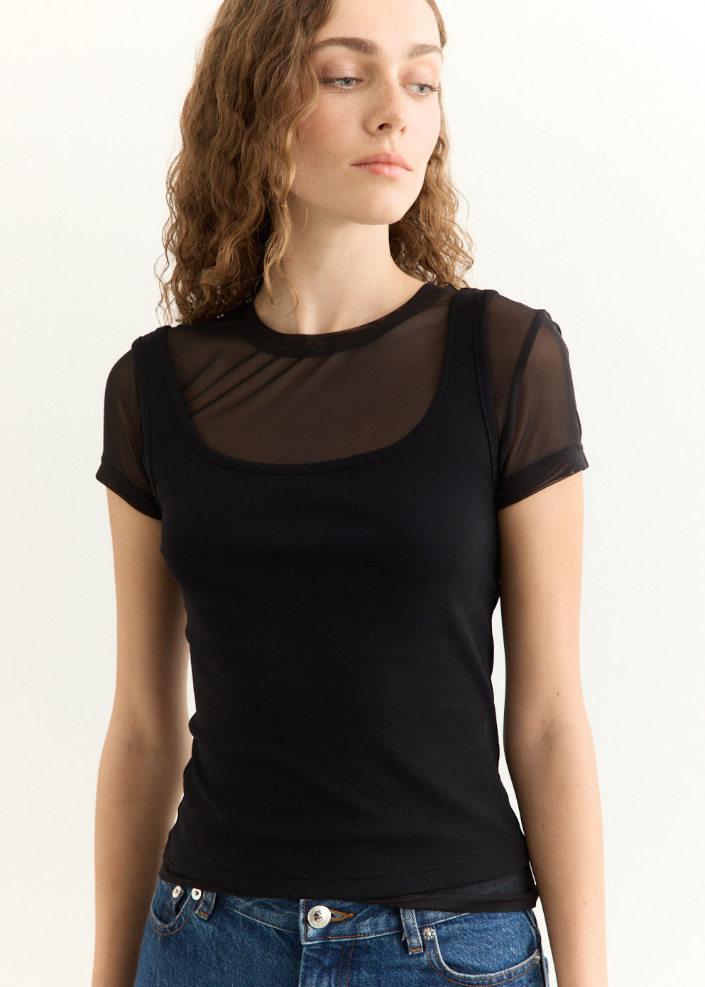 Waltz Double Layered Short Sleeve Top