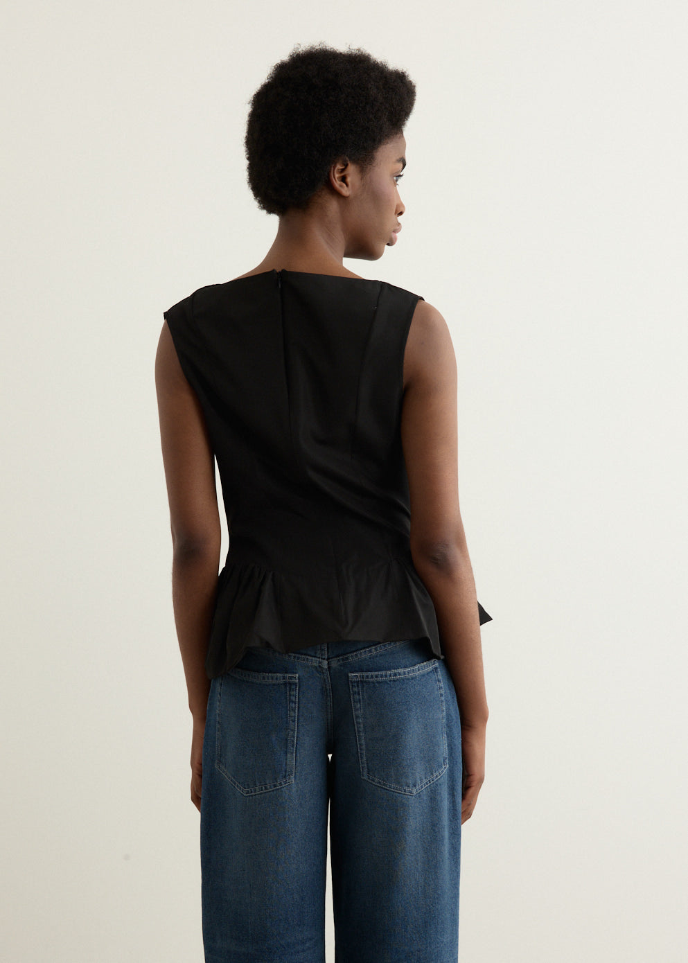 Draped Bind Peplum Top
