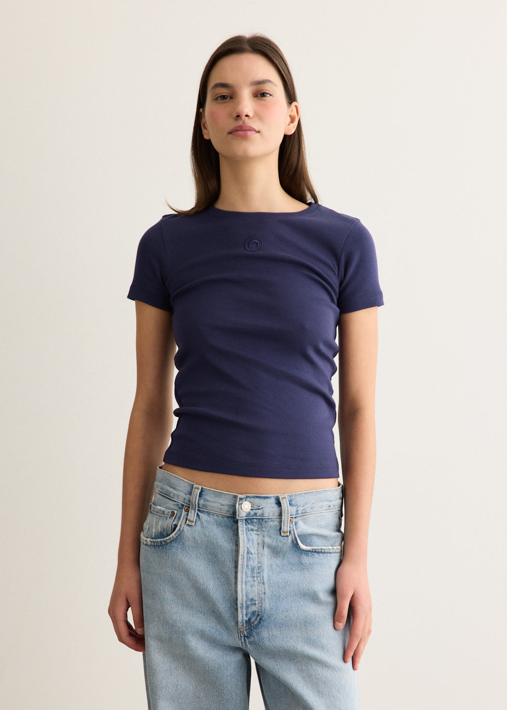 Moon Logo Ribbed Jersey T-Shirt