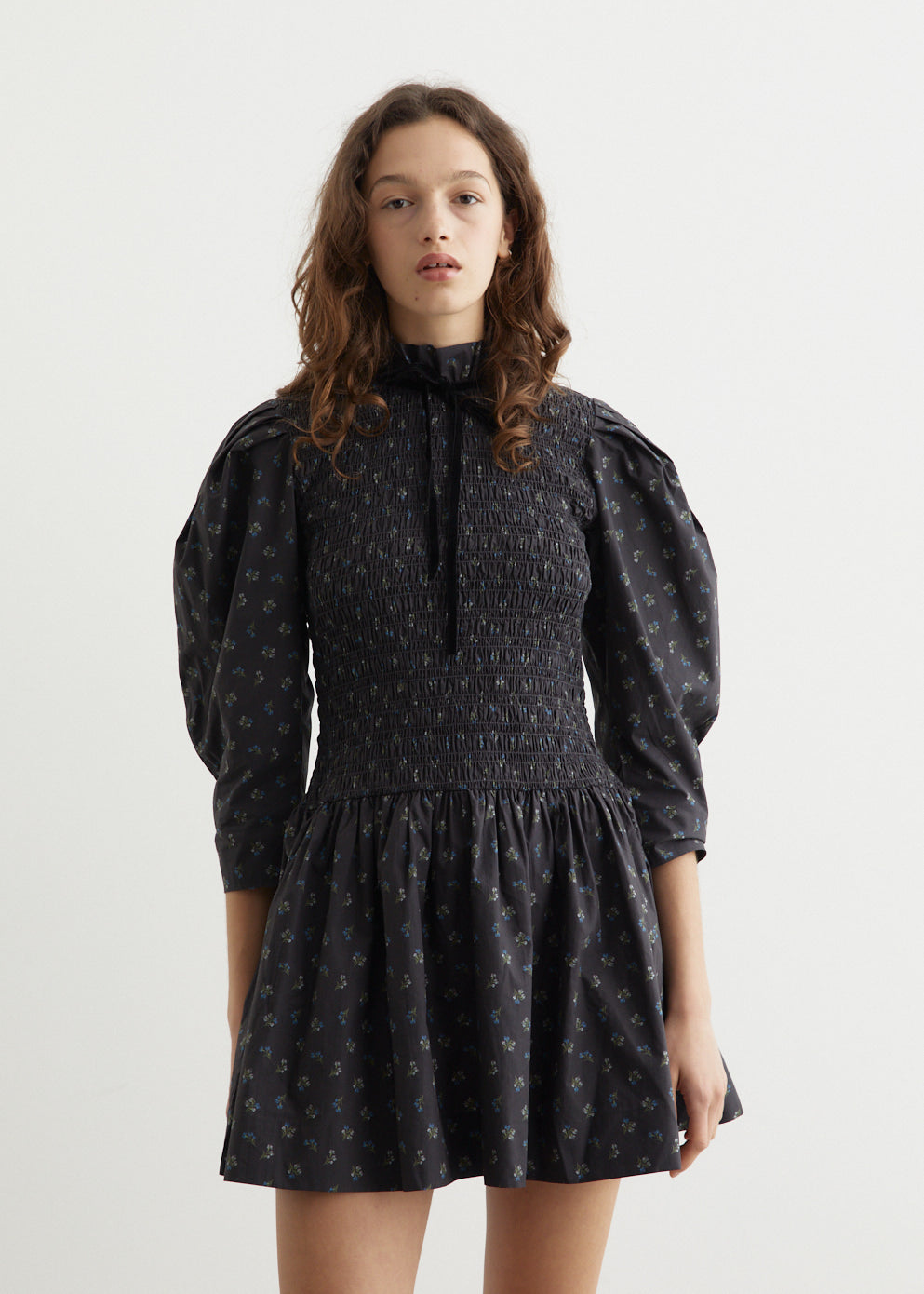 Printed Cotton Mini Smock Dress Printed Cotton Mini Smock Dress