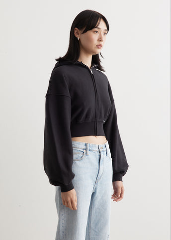 Cropped Zip Up Hoodie