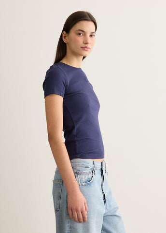 Moon Logo Ribbed Jersey T-Shirt