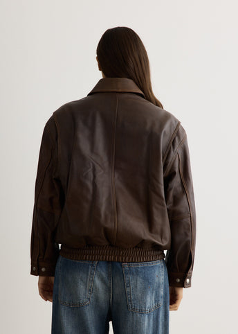 Unisex Oversized Vintage Leather Blouson