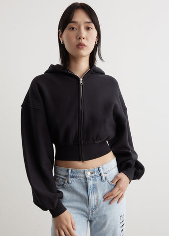 LEOPARD OG LABEL CROPPED HOODIE BLACK – BlackEyePatch
