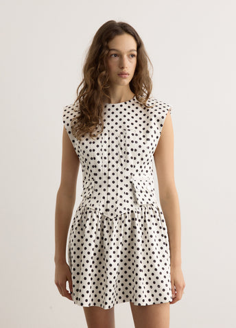 Printed Double Satin Corset Mini Dress