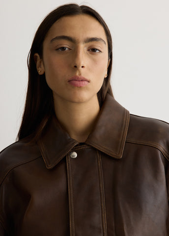 Unisex Oversized Vintage Leather Blouson
