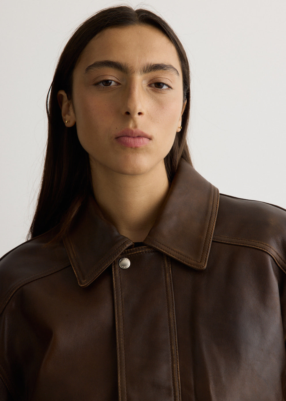 Unisex Oversized Vintage Leather Blouson
