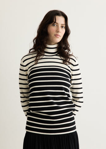 Striped Turtleneck Sweater
