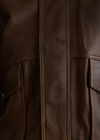 Unisex Oversized Vintage Leather Blouson