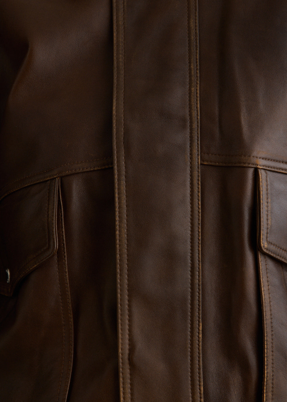 Unisex Oversized Vintage Leather Blouson