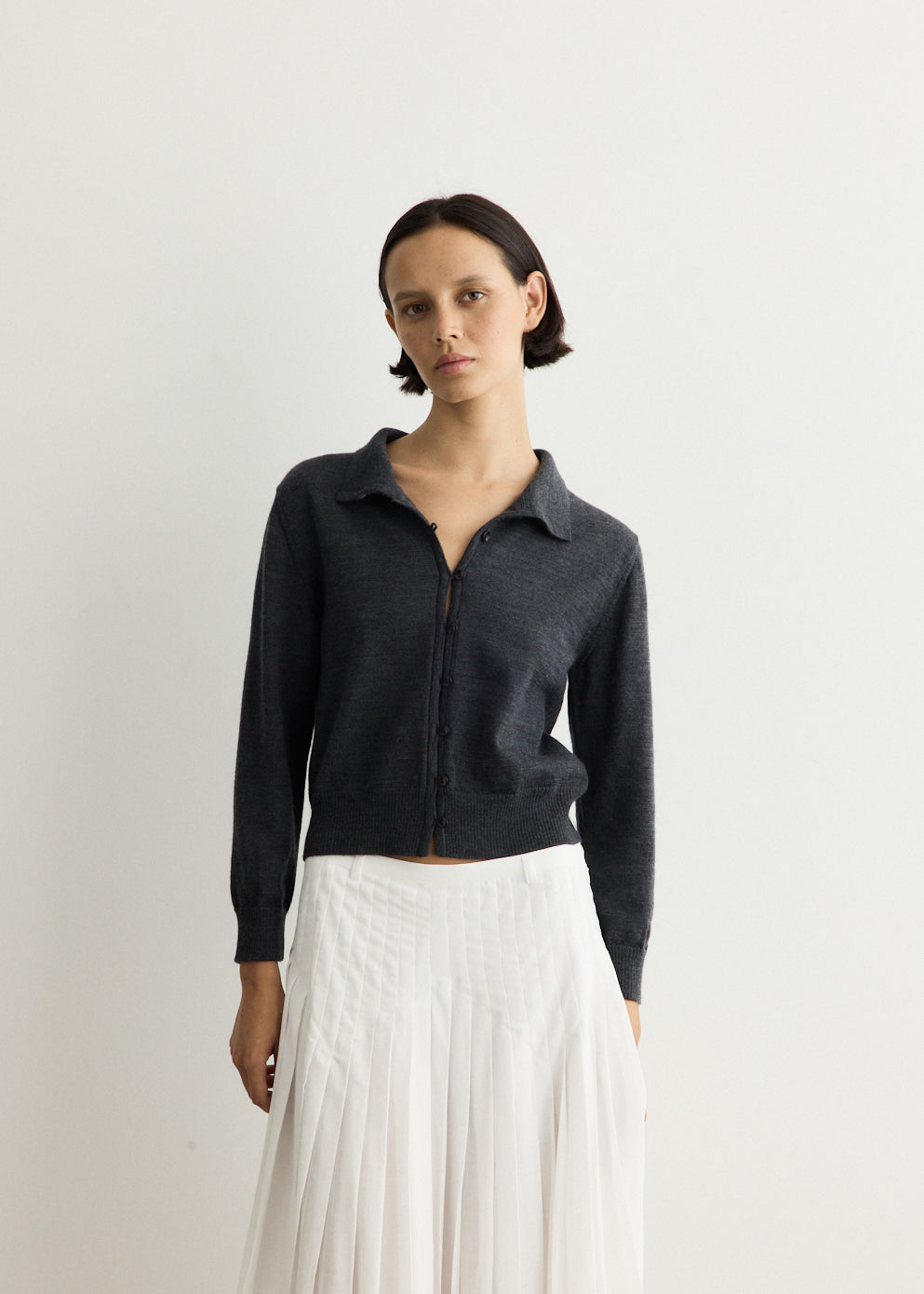 High Neck Knit Cardigan