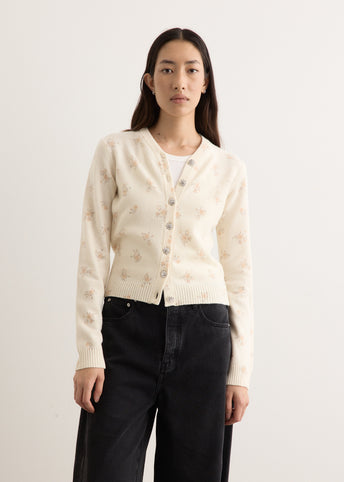 Printed Wool Mix Cardigan