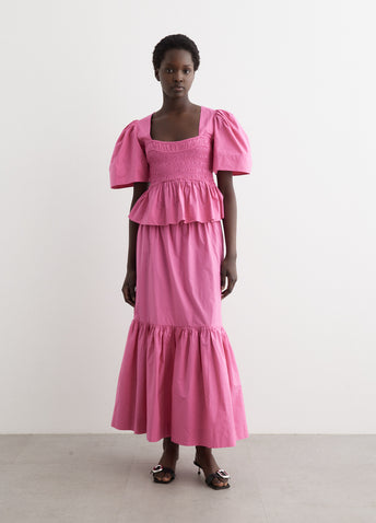 Open-Neck Smock Blouse