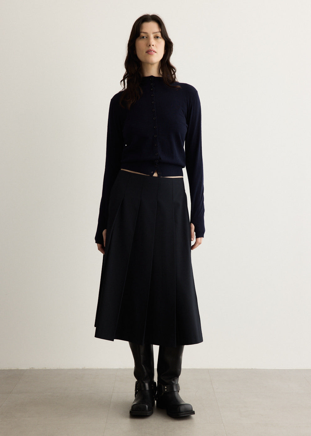 Acadamie Pleated Midi skirt