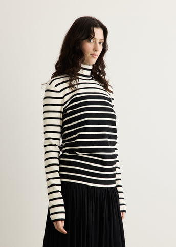 Striped Turtleneck Sweater