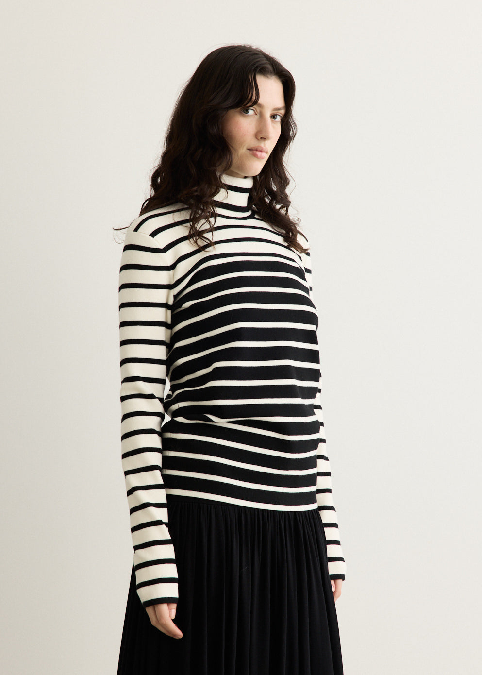 Striped Turtleneck Sweater
