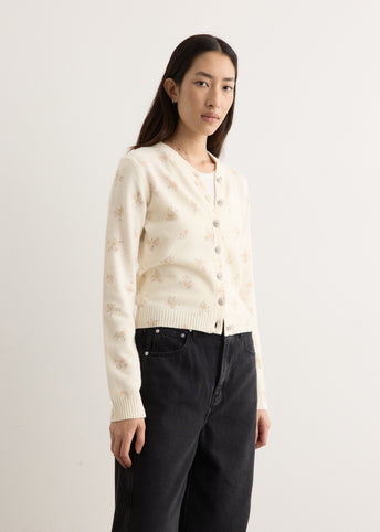 Printed Wool Mix Cardigan