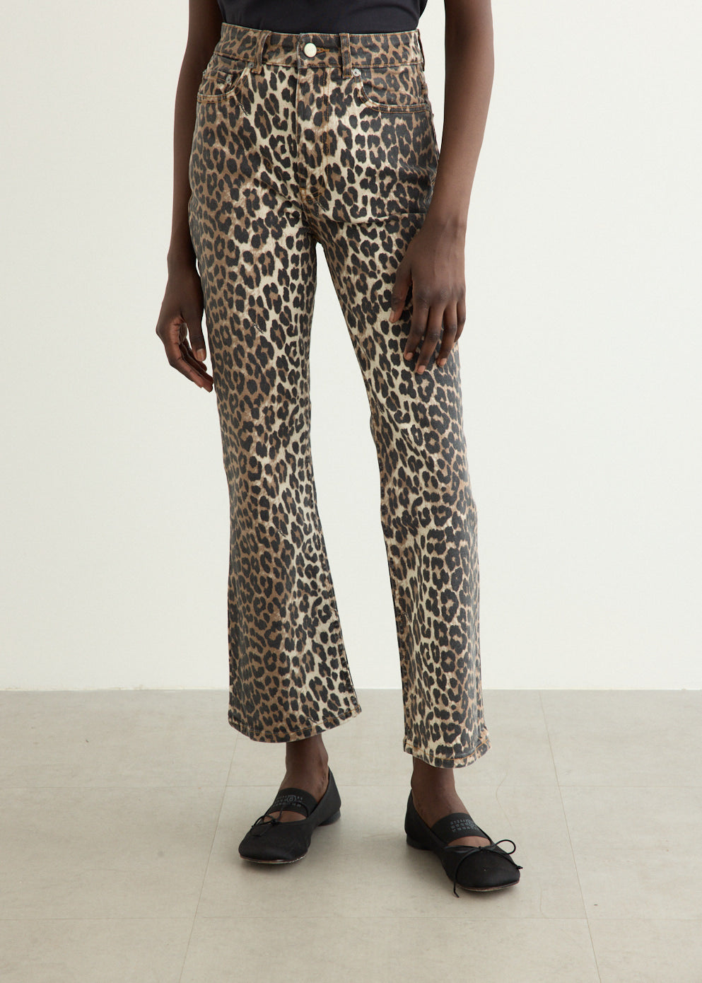 Print Denim Betzy Cropped Jeans