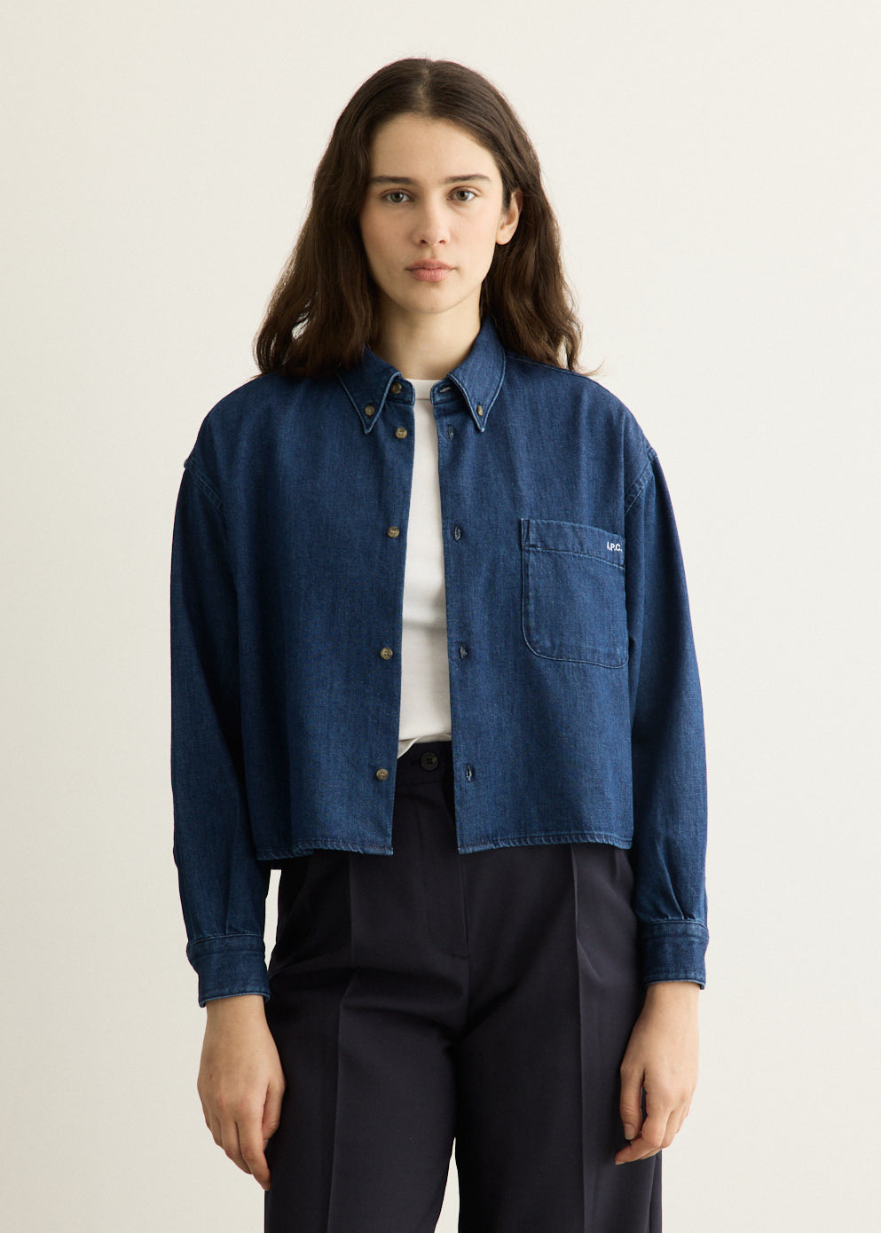 Sophia Button Down Logo Shirt