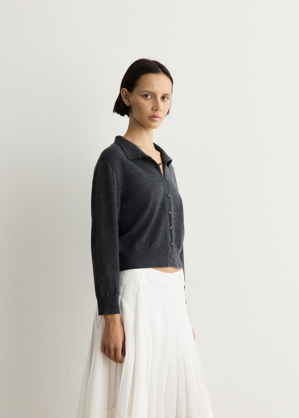 High Neck Knit Cardigan