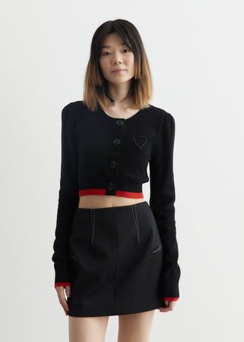 Cropped O-Neck Cardigan